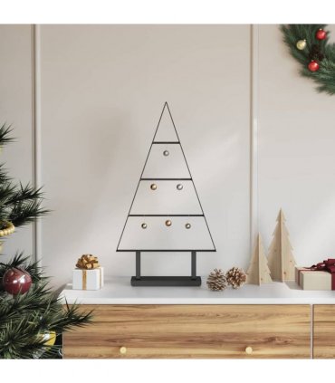 vidaXL Metal Christmas Tree with Stand Black 60 cm Steel