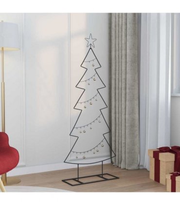 vidaXL Metal Christmas Tree with Stand Black 150 cm Steel