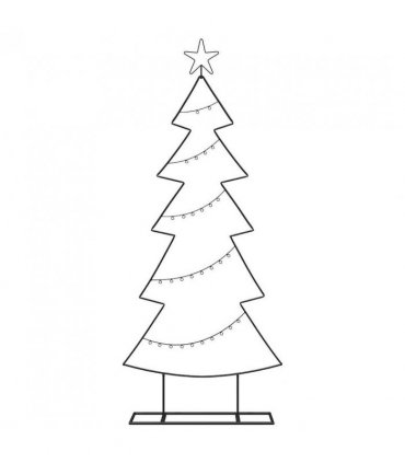 vidaXL Metal Christmas Tree with Stand Black 150 cm Steel