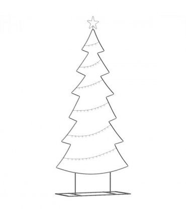vidaXL Metal Christmas Tree with Stand Black 180 cm Steel — Size: 181 cm