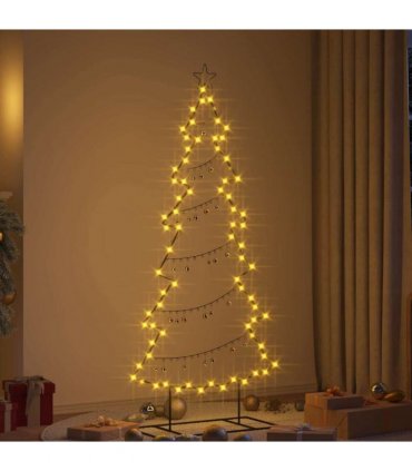 vidaXL Metal Christmas Tree with Stand Black 180 cm Steel — Size: 181 cm