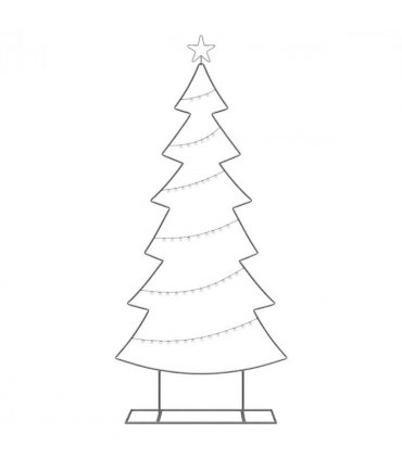 vidaXL Metal Christmas Tree with Stand Black 180 cm Steel — Size: 181 cm