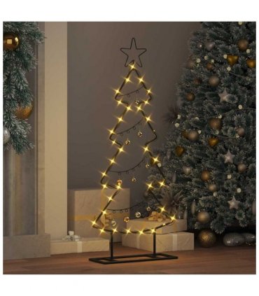 vidaXL Metal Christmas Tree with Stand Black 90.5 cm Steel