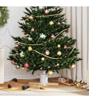 vidaXL Christmas Tree Stand 1.73 White 50 x 50 x 16 cm Solid Pine Wood