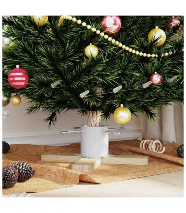 vidaXL Christmas Tree Stand 1.73 White 50 x 50 x 16 cm Solid Pine Wood