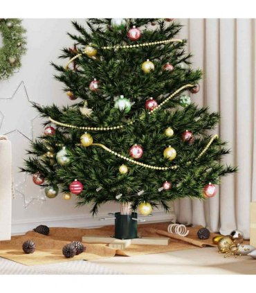vidaXL Christmas Tree Stand 1.73 Green 50 x 50 x 16 cm Solid Pine Wood