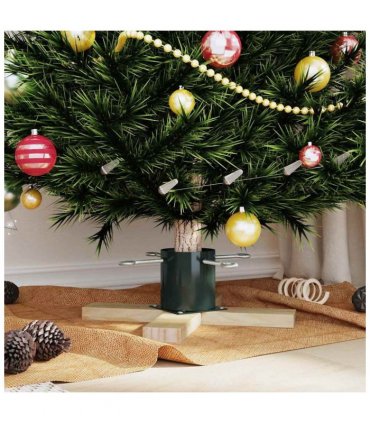 vidaXL Christmas Tree Stand 1.73 Green 50 x 50 x 16 cm Solid Pine Wood