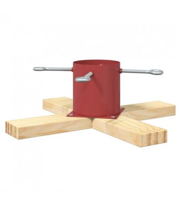 vidaXL Christmas Tree Stand 1.73 Red 50 x 50 x 16 cm Solid Pine Wood