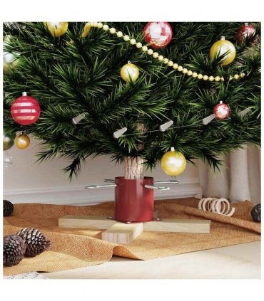 vidaXL Christmas Tree Stand 1.73 Red 50 x 50 x 16 cm Solid Pine Wood