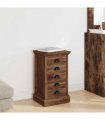 vidaXL Chest of Drawers Natural 35 x 30 x 60 cm Solid Teak Wood — Size: 35.5 x 29.5 x 60 cm
