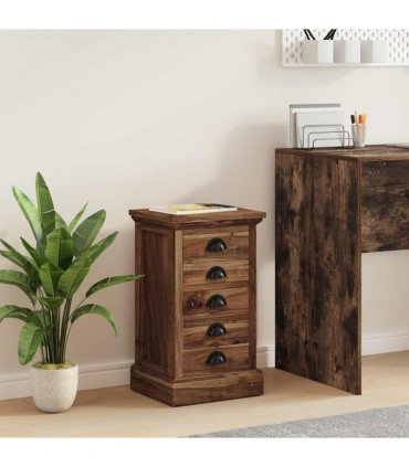 vidaXL Chest of Drawers Natural 35 x 30 x 60 cm Solid Teak Wood — Size: 35.5 x 29.5 x 60 cm