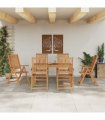 vidaXL Garden Dining Set Folding 7 pcs Brown Solid Acacia Wood — Model: Table +6x chair