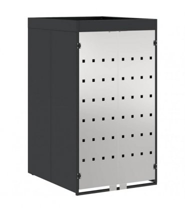 vidaXL Wheelie Bin Storage with Planter Roof for 240L Bin Steel — Model: Stainless steel with planter