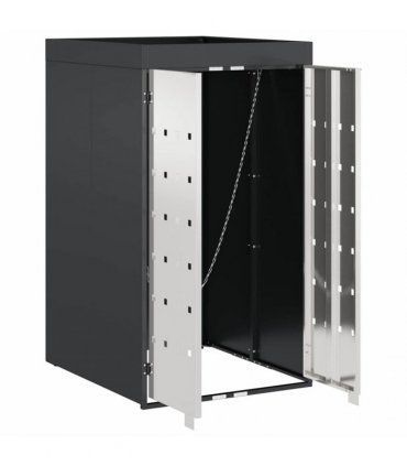 vidaXL Wheelie Bin Storage with Planter Roof for 240L Bin Steel — Model: Stainless steel with planter