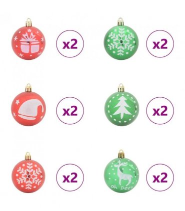 vidaXL Christmas Bauble Set 40 pcs Red and Green Plastic