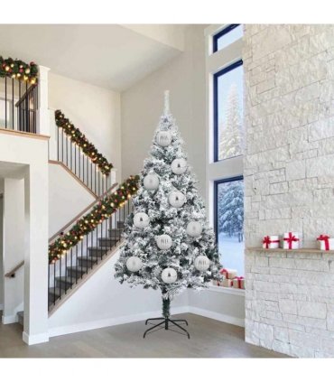 vidaXL Christmas Bauble Set XXL 3 pcs Silver Plastic — Size: Ø 25 cm
