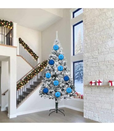 vidaXL Christmas Bauble Set XXL 3 pcs Blue Plastic — Size: Ø 25 cm