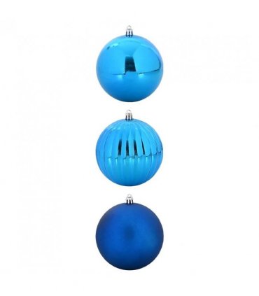 vidaXL Christmas Bauble Set XXL 3 pcs Blue Plastic — Size: Ø 25 cm