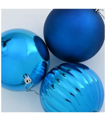vidaXL Christmas Bauble Set XXL 3 pcs Blue Plastic — Size: Ø 25 cm