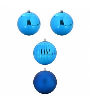 vidaXL Christmas Bauble Set XXL 4 pcs Blue Plastic — Size: Ø 20 cm