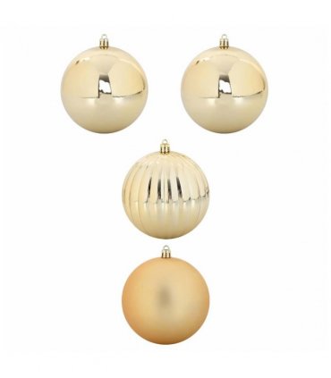 vidaXL Christmas Bauble Set XXL 4 pcs Gold Plastic — Size: Ø 20 cm