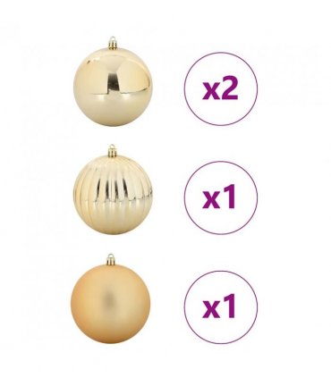 vidaXL Christmas Bauble Set XXL 4 pcs Gold Plastic — Size: Ø 20 cm