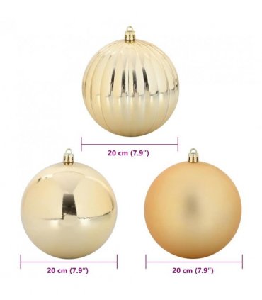 vidaXL Christmas Bauble Set XXL 4 pcs Gold Plastic — Size: Ø 20 cm