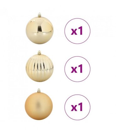 vidaXL Christmas Bauble Set XXL 3 pcs Gold Plastic — Size: Ø 25 cm