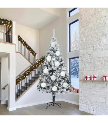 vidaXL Christmas Bauble Set XXL 3 pcs White Plastic — Size: Ø 25 cm