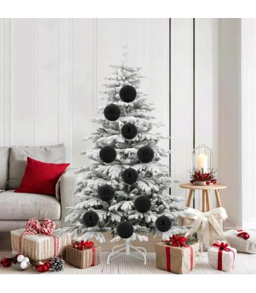 vidaXL Christmas Bauble Set XL 9 pcs Black Plastic — Size: Ø 15 cm