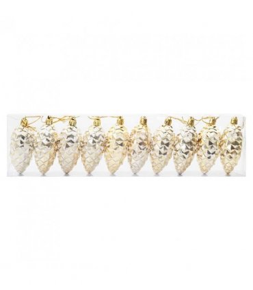 vidaXL Christmas Pine Cone Ball 40 pcs Gold Plastic