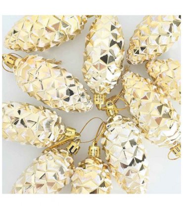 vidaXL Christmas Pine Cone Ball 40 pcs Gold Plastic