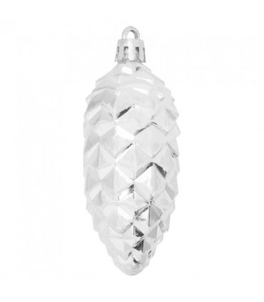 vidaXL Christmas Pine Cone Ball 40 pcs Silver Plastic