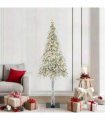 vidaXL Christmas Tree with 300 LEDs White 180 cm PE and Steel — Model: with leds &gold balls