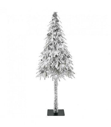 vidaXL Christmas Tree with 300 LEDs White 210 cm PE and Steel — Model: with leds &white/grey balls