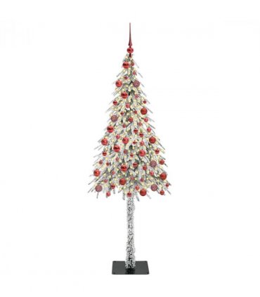 vidaXL Christmas Tree with 300 LEDs White 180 cm PE and Steel — Model: with leds &red balls