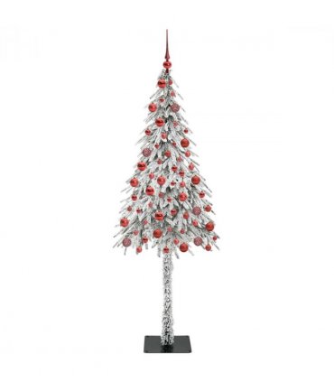 vidaXL Christmas Tree with 300 LEDs White 180 cm PE and Steel — Model: with leds &red balls