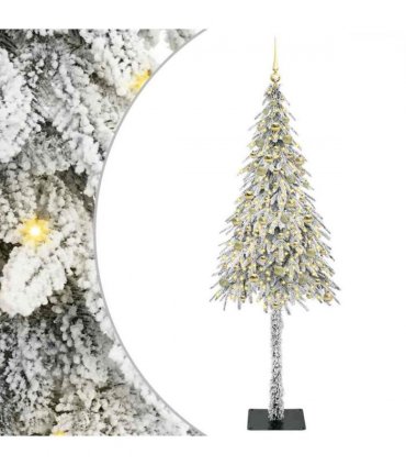 vidaXL Christmas Tree with 300 LEDs White 210 cm PE and Steel — Model: with leds &gold balls