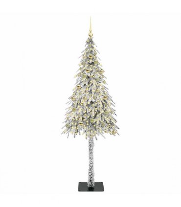 vidaXL Christmas Tree with 300 LEDs White 210 cm PE and Steel — Model: with leds &gold balls