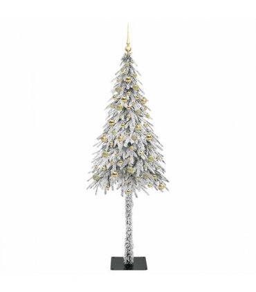 vidaXL Christmas Tree with 300 LEDs White 210 cm PE and Steel — Model: with leds &gold balls