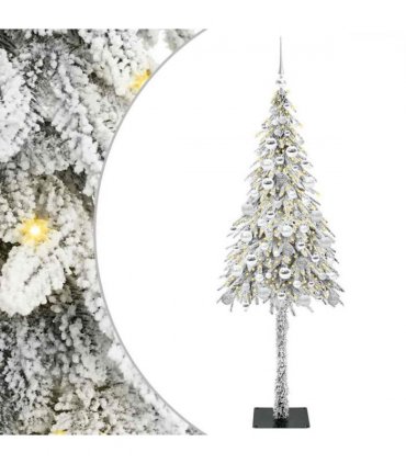 vidaXL Christmas Tree with 300 LEDs White 180 cm PE and Steel — Model: with leds &silver balls