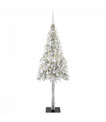 vidaXL Christmas Tree with 300 LEDs White 180 cm PE and Steel — Model: with leds &silver balls
