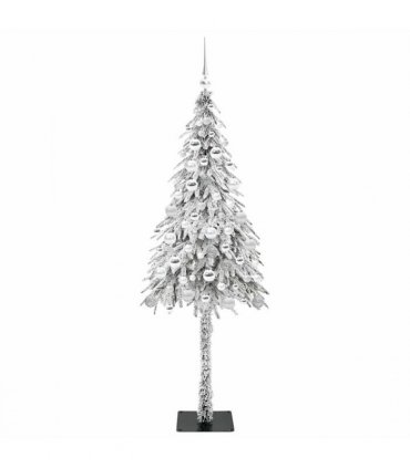 vidaXL Christmas Tree with 300 LEDs White 180 cm PE and Steel — Model: with leds &silver balls