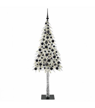 vidaXL Christmas Tree with 300 LEDs White 180 cm PE and Steel — Model: with leds &black balls