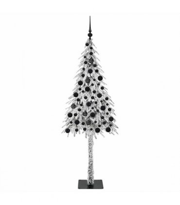 vidaXL Christmas Tree with 300 LEDs White 180 cm PE and Steel — Model: with leds &black balls