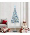 vidaXL Christmas Tree with 300 LEDs White 180 cm PE and Steel — Model: with leds &blue balls