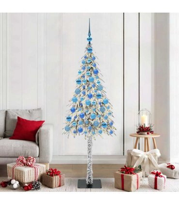 vidaXL Christmas Tree with 300 LEDs White 180 cm PE and Steel — Model: with leds &blue balls