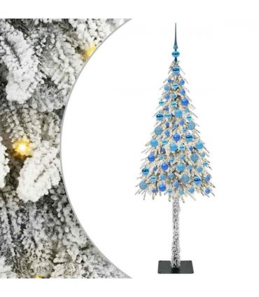 vidaXL Christmas Tree with 300 LEDs White 180 cm PE and Steel — Model: with leds &blue balls