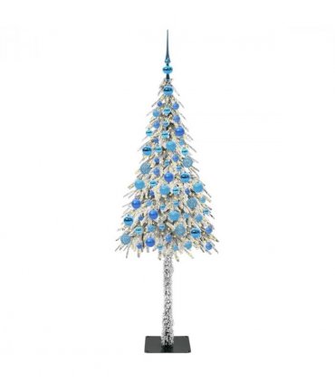vidaXL Christmas Tree with 300 LEDs White 180 cm PE and Steel — Model: with leds &blue balls