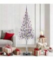 vidaXL Christmas Tree with 300 LEDs White 180 cm PE and Steel — Model: with leds &lilac balls